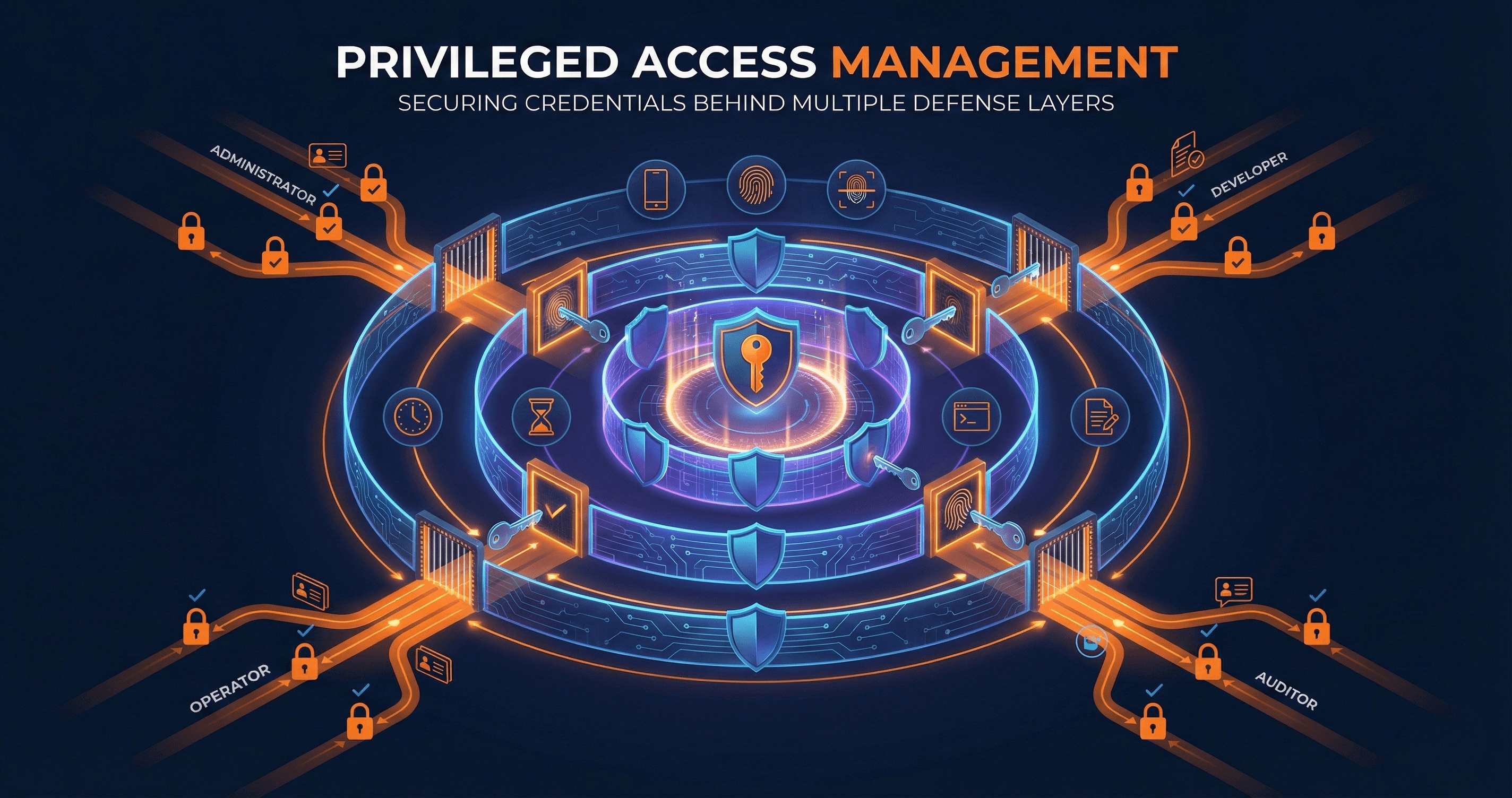 Secure digital vault representing privileged access management systems