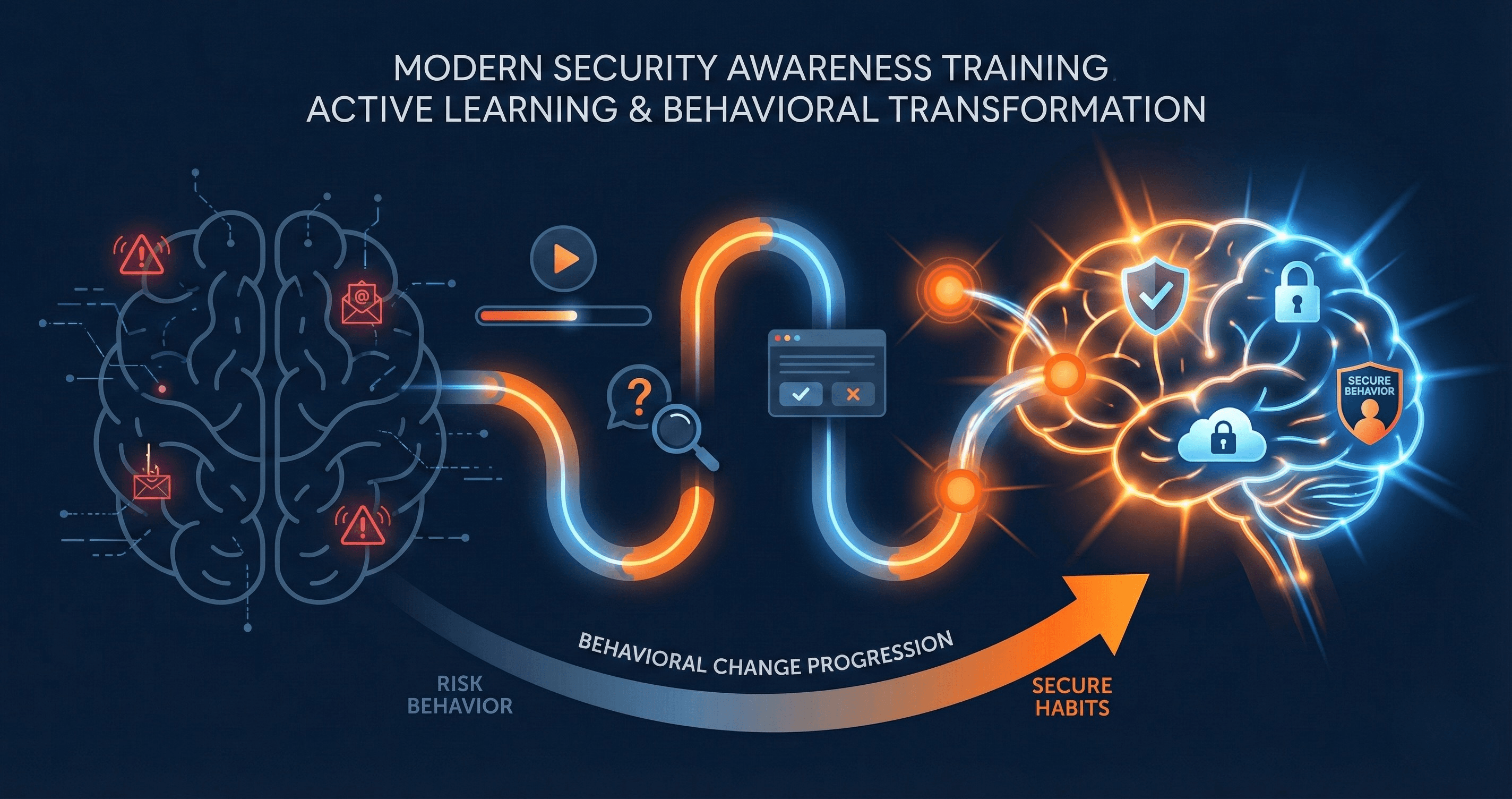 Interactive security awareness training concept showing engaged learning